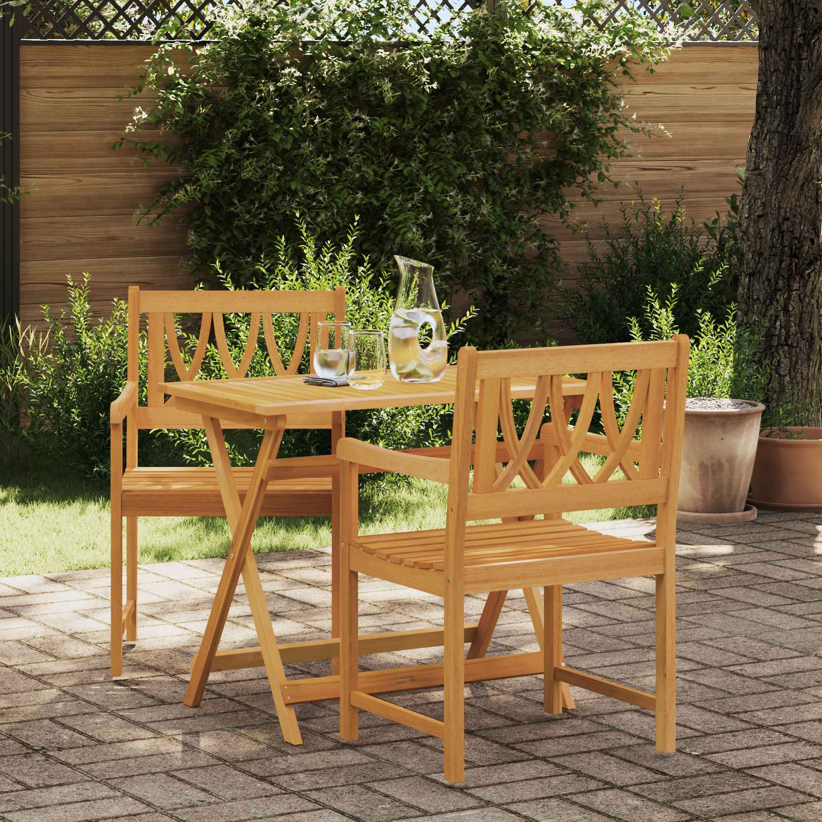 Εξωτερικός πάγκος 2 pcs Φυσικό 56 x 55,5 x 90 εκ. - Pakobazaar