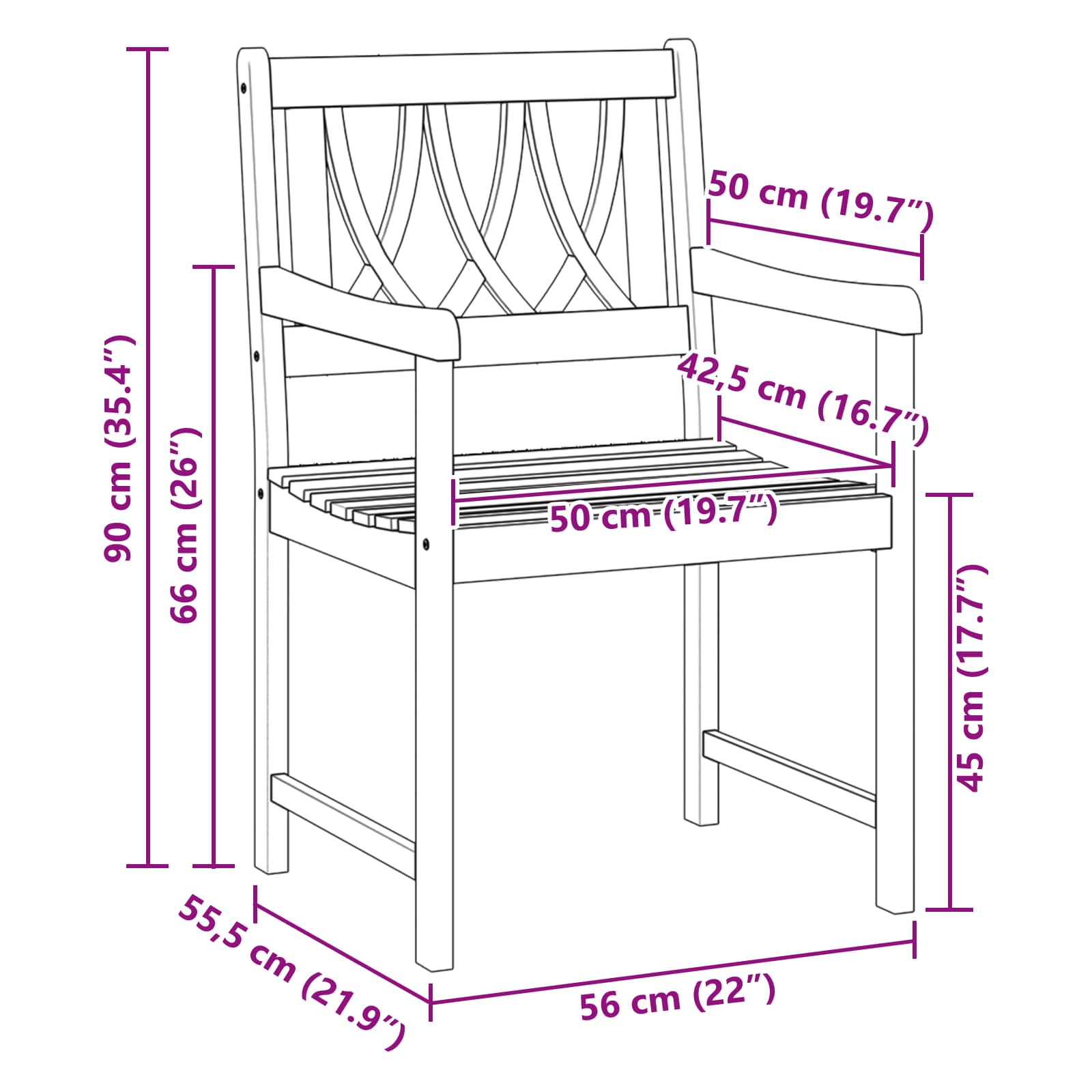 Εξωτερικός πάγκος 2 pcs Φυσικό 56 x 55,5 x 90 εκ. - Pakobazaar