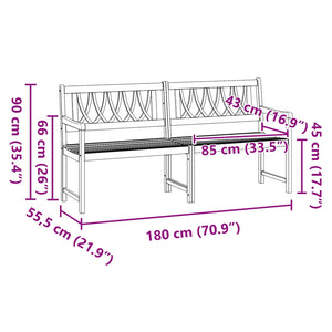 Εξωτερικός πάγκος Φυσικό 180 x 55,5 x 90 cm Στερεό Ξύλο Ακακίας - Pakobazaar