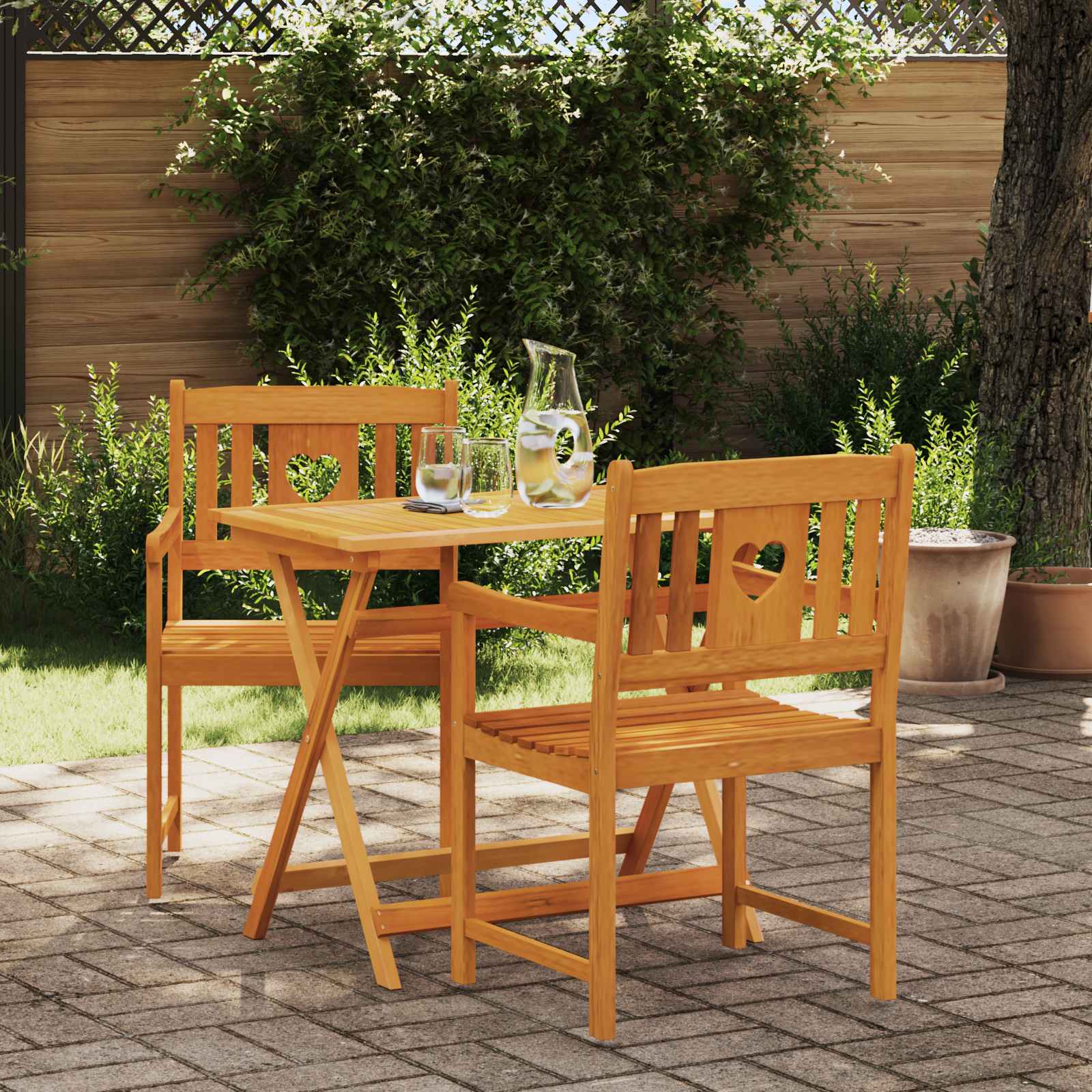 Εξωτερικός πάγκος 2 pcs Φυσικό 56 x 55,5 x 90 εκ. - Pakobazaar