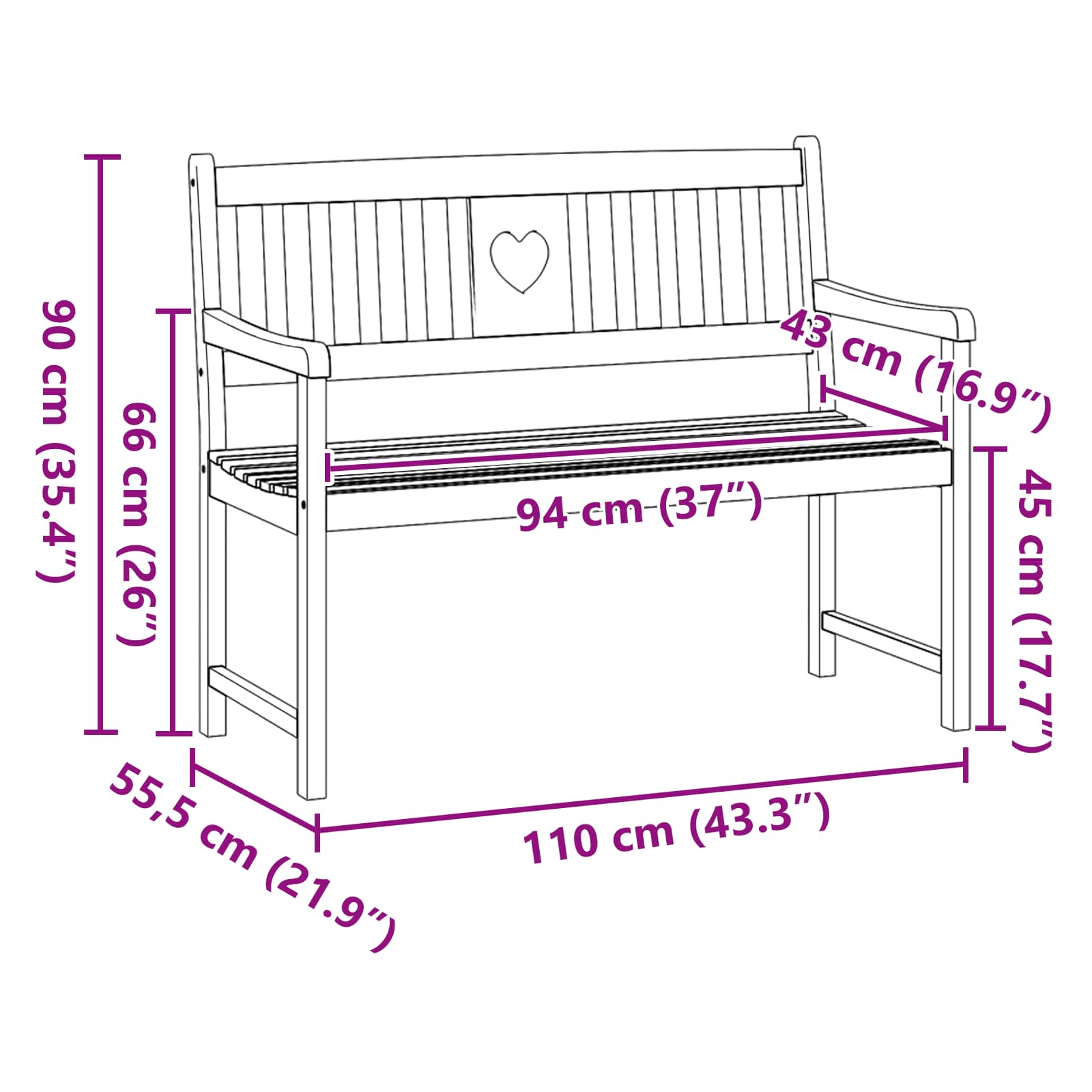 Εξωτερικός πάγκος Φυσικό 110 x 55,5 x 90 cm Στερεό Ξύλο Ακακίας - Pakobazaar