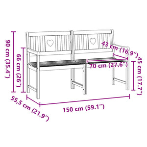 Εξωτερικός πάγκος Φυσικό 150 x 55,5 x 90 cm Στερεό Ξύλο Ακακίας - Pakobazaar