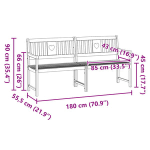 Εξωτερικός πάγκος Φυσικό 180 x 55,5 x 90 cm Στερεό Ξύλο Ακακίας - Pakobazaar