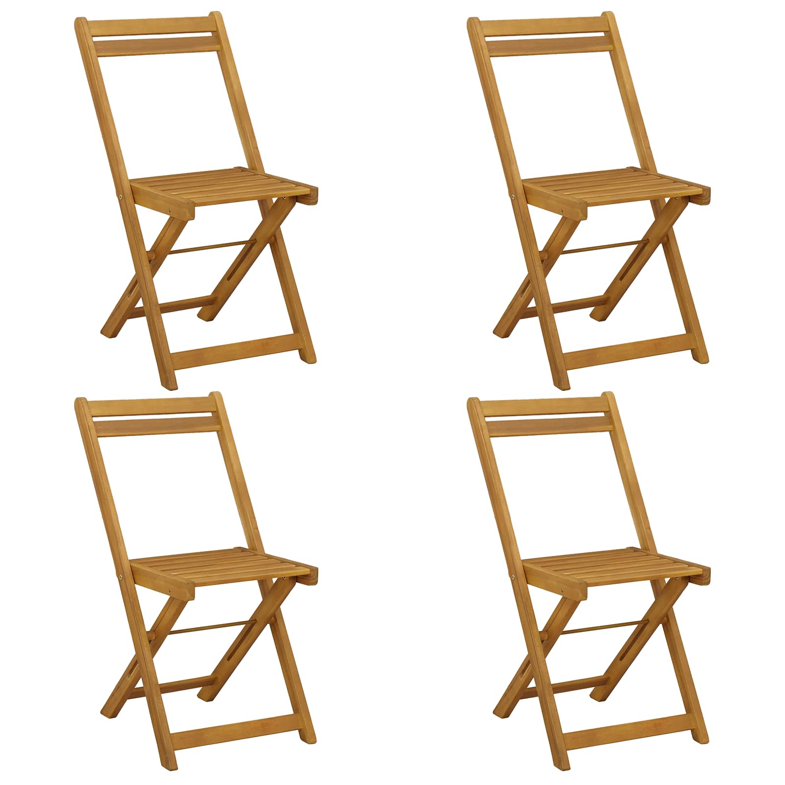 Φορητές καρέκλες κήπου 4 pcs Φυσικό 40 x 53 x 80 εκ - Pakobazaar