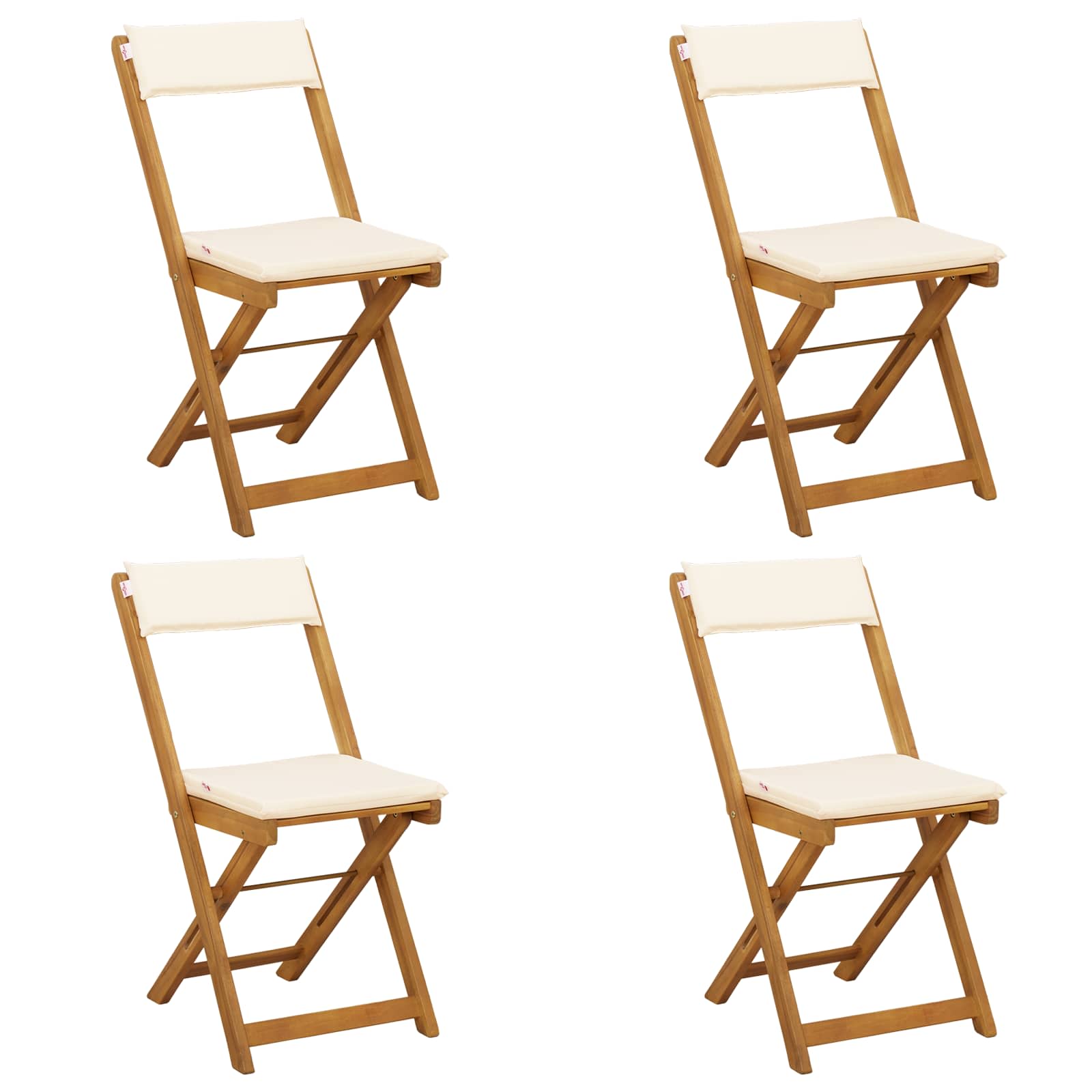 Καρέκλες εξωτερικής βεράντας 4 pcs Λευκό κρεμ 40 x 53 x 80 εκ - Pakobazaar