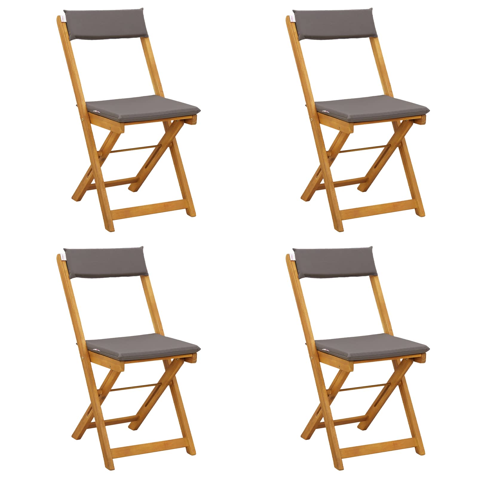 Καρέκλες εξωτερικής βεράντας 4 pcs Σκούρο Γκρι 40 x 53 x 80 εκ - Pakobazaar