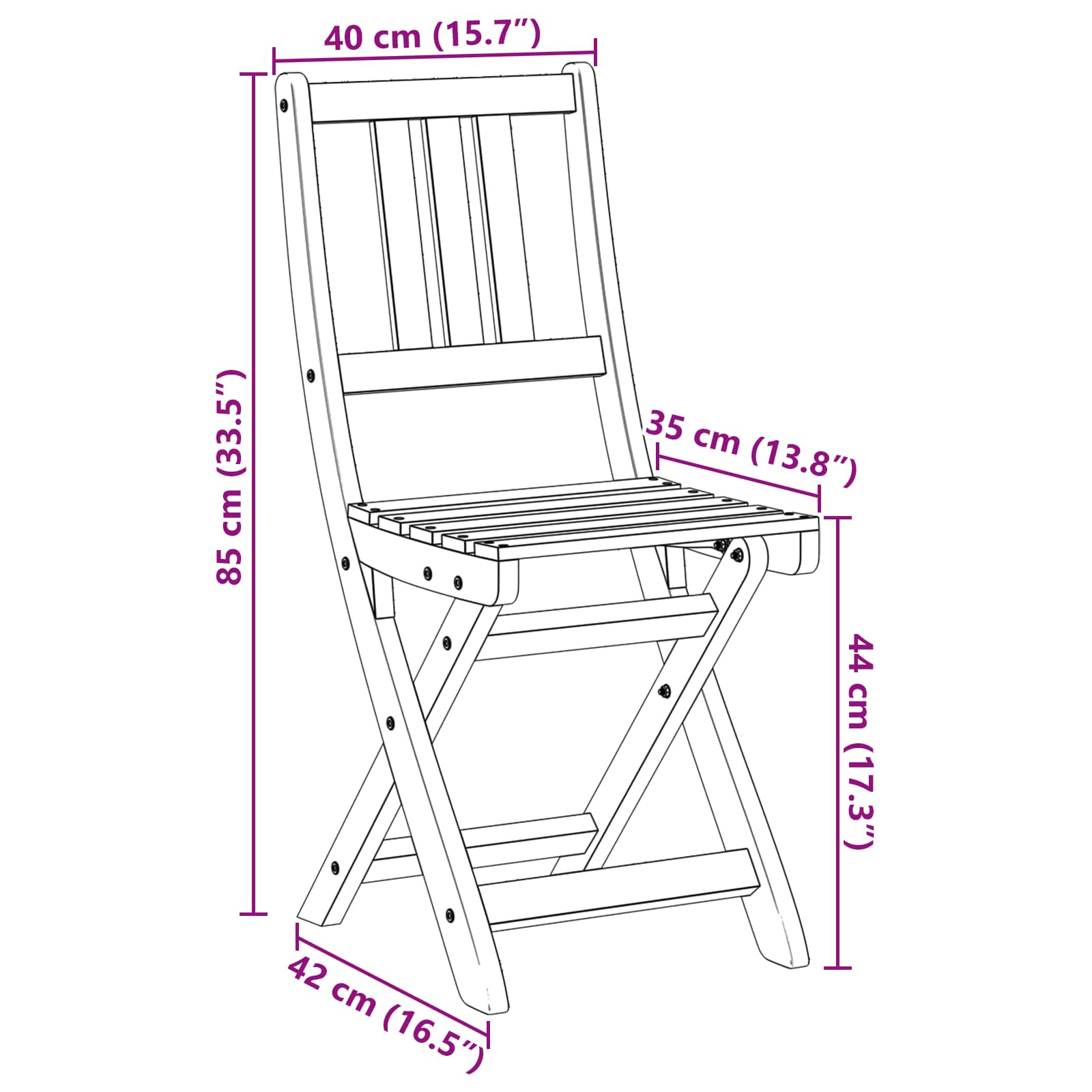 Καρέκλες εξωτερικής βεράντας 4 pcs Φυσικό 40 x 42 x 85 εκ - Pakobazaar