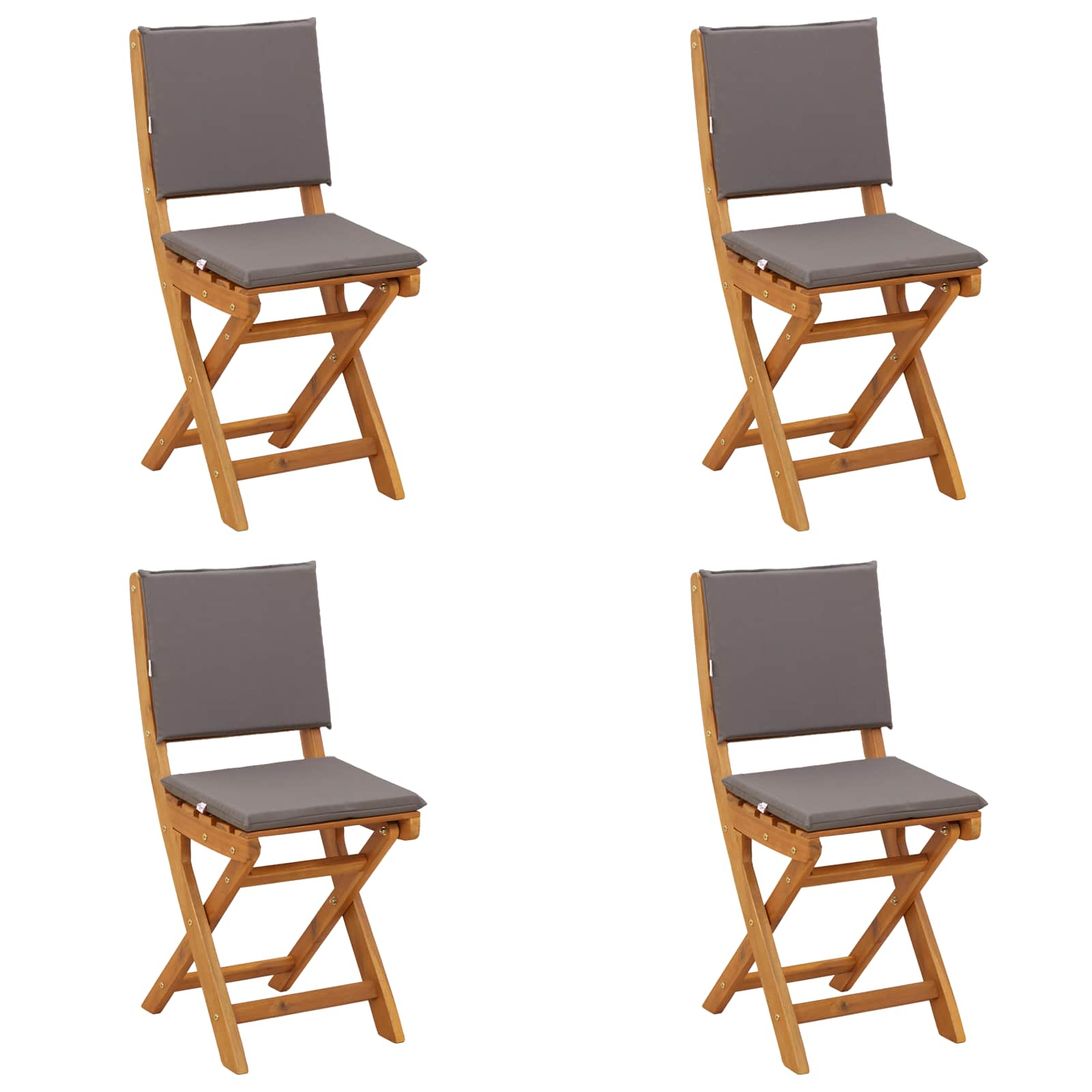 Καρέκλες εξωτερικής βεράντας 4 pcs Σκούρο Γκρι 38 x 46 x 85 εκ. - Pakobazaar