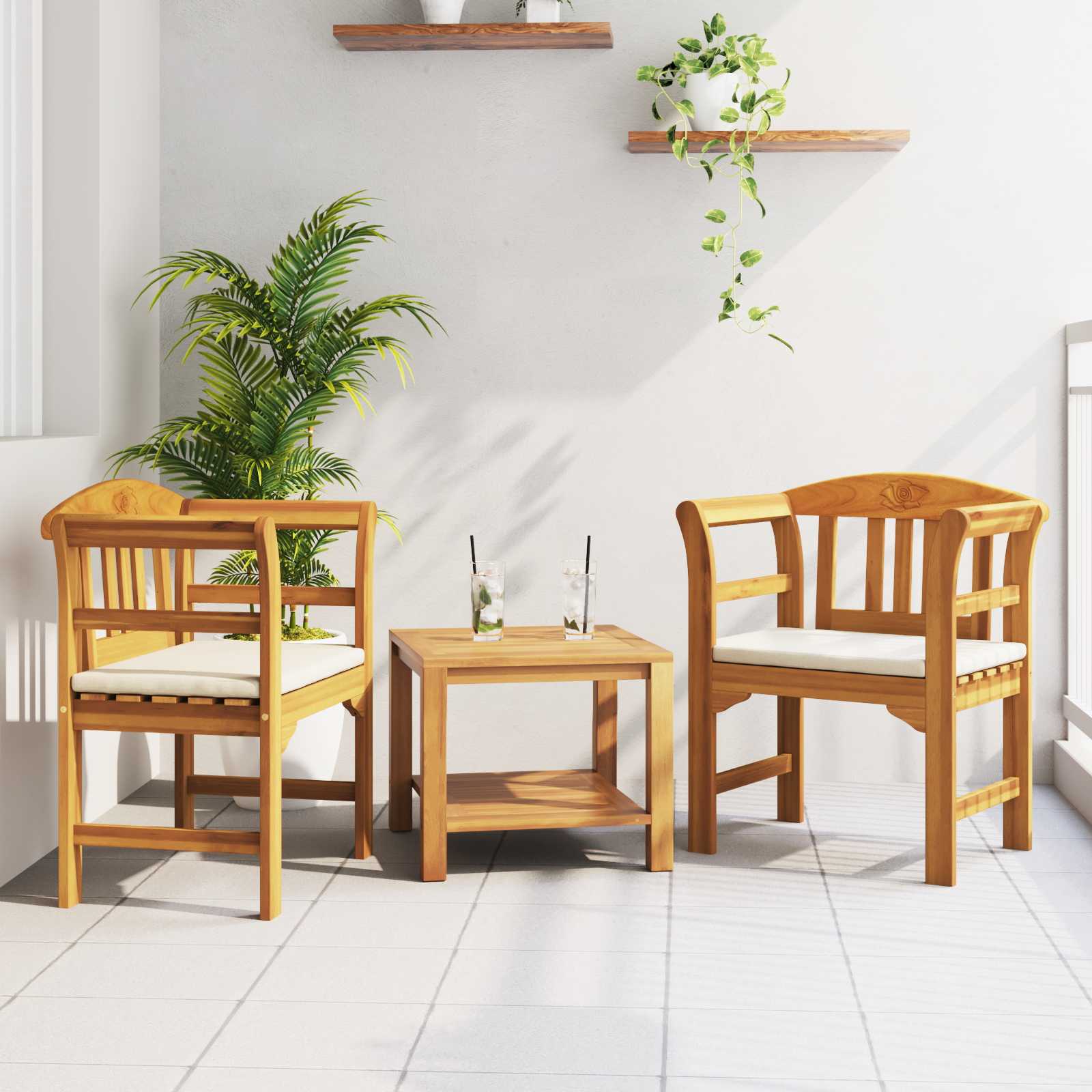 Παγκάκι Ρόδου Φυσικό 68,5 x 46 x 82,5 εκ Στερεό Ξύλο Ακακίας - Pakobazaar