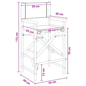 Αναδιπλούμενη καρέκλα διευθυντή 2 pcs Φυσικό 58 x 48 x 115 εκ. - Pakobazaar