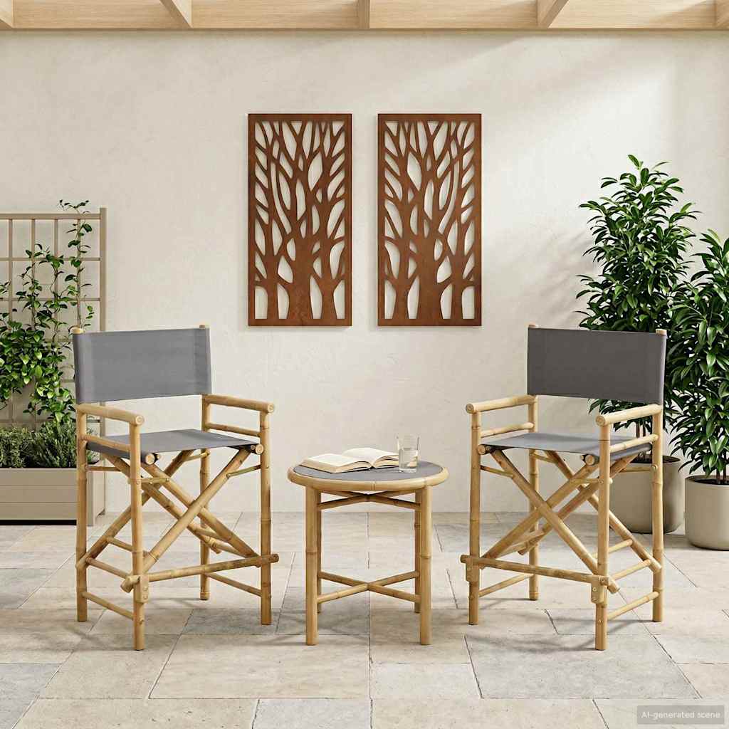 Αναδιπλούμενη καρέκλα διευθυντή 2 pcs Φυσικό 58 x 48 x 115 εκ. - Pakobazaar