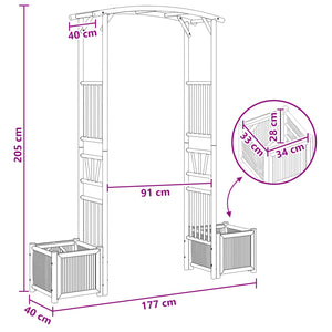 Κήπος Αψίδα Φυσικό 177 x 40 x 205 εκ. Μπαμπού - Pakobazaar