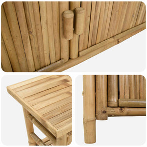 Τραπέζι κονσόλας με ράφι Φυσικό 80 x 35 x 75 cm Μπαμπού - Pakobazaar