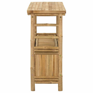 Τραπέζι κονσόλας με ράφι Φυσικό 80 x 35 x 75 cm Μπαμπού - Pakobazaar