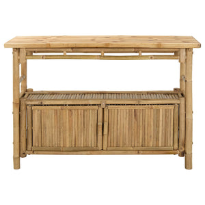 Τραπέζι κονσόλας με ράφι Φυσικό 110 x 35 x 75 cm Μπαμπού - Pakobazaar