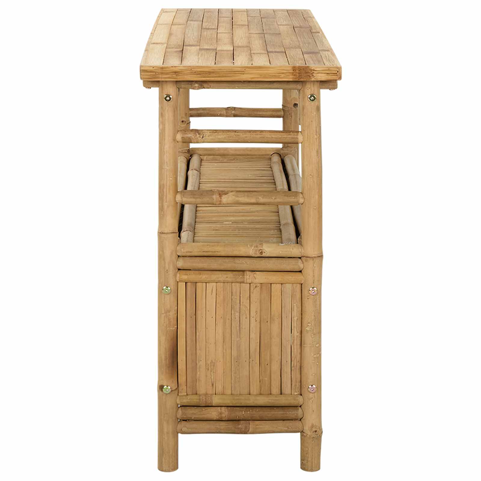 Τραπέζι κονσόλας με ράφι Φυσικό 110 x 35 x 75 cm Μπαμπού - Pakobazaar