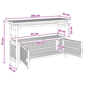 Τραπέζι κονσόλας με ράφι Φυσικό 110 x 35 x 75 cm Μπαμπού - Pakobazaar