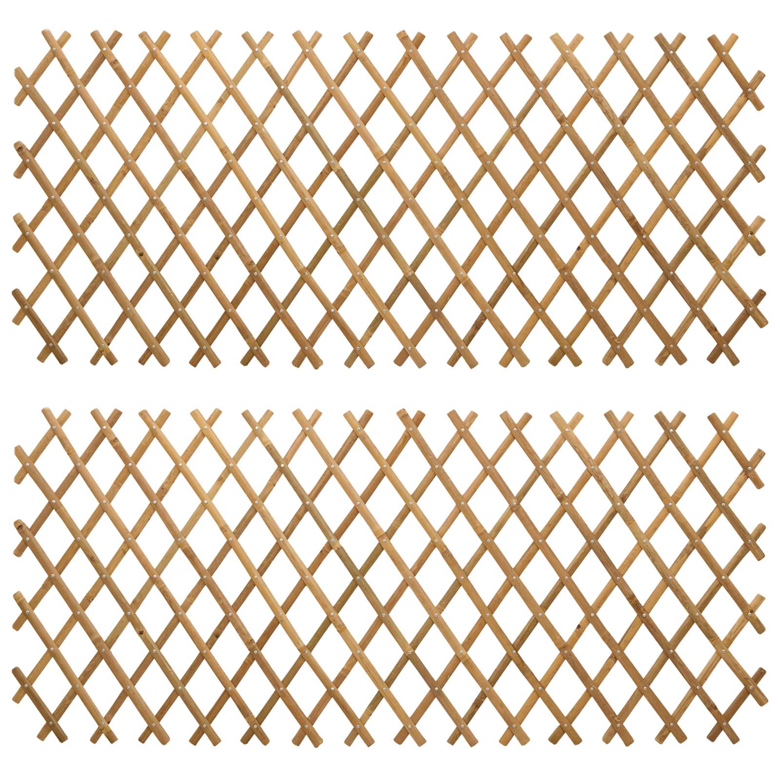 Επεκτάσιμο πλέγμα φράχτη 2 pcs Ανοιχτό καφέ 100 x 105 εκ. - Pakobazaar