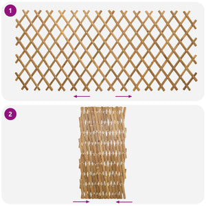 Επεκτάσιμο πλέγμα φράχτη 2 pcs Ανοιχτό καφέ 100 x 105 εκ. - Pakobazaar