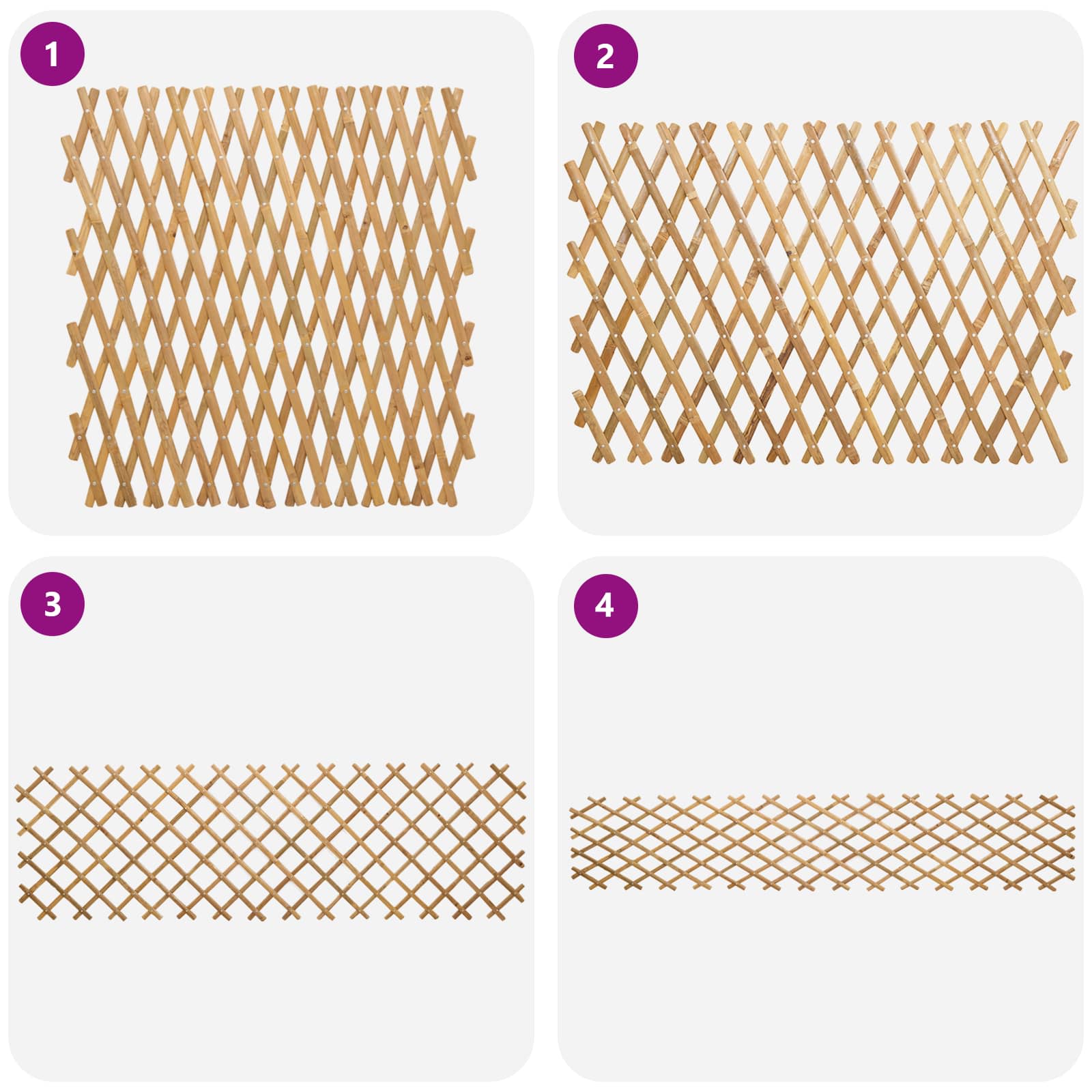 Επεκτάσιμο πλέγμα φράχτη 2 pcs Ανοιχτό καφέ 100 x 105 εκ. - Pakobazaar
