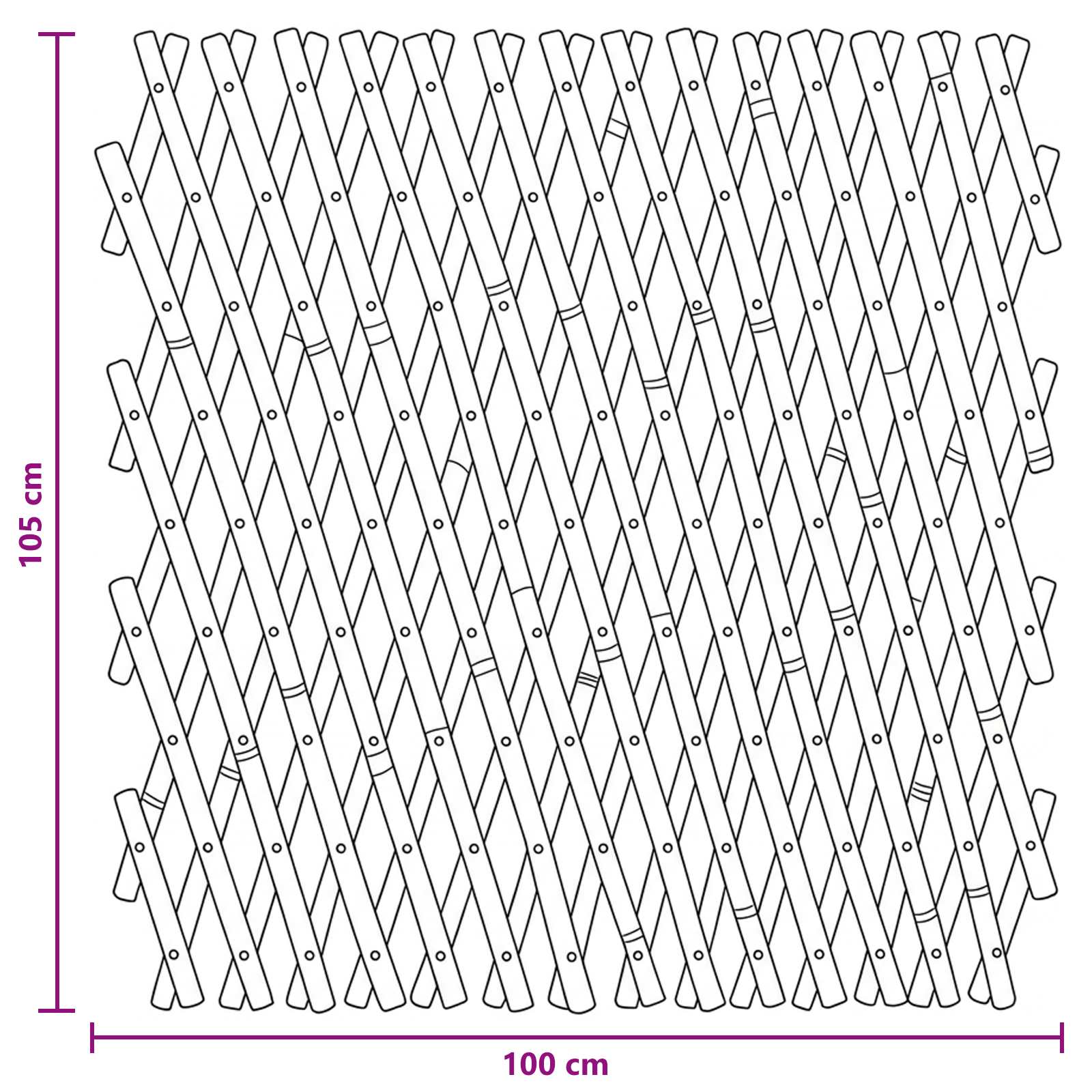Επεκτάσιμο πλέγμα φράχτη 2 pcs Ανοιχτό καφέ 100 x 105 εκ. - Pakobazaar