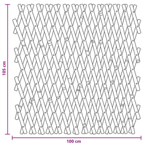Επεκτάσιμο πλέγμα φράχτη 2 pcs Ανοιχτό καφέ 100 x 105 εκ. - Pakobazaar