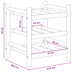 Ράφι Κρασιού Φυσικό 32,5 x 29,5 x 36 εκ. Μπαμπού - Pakobazaar