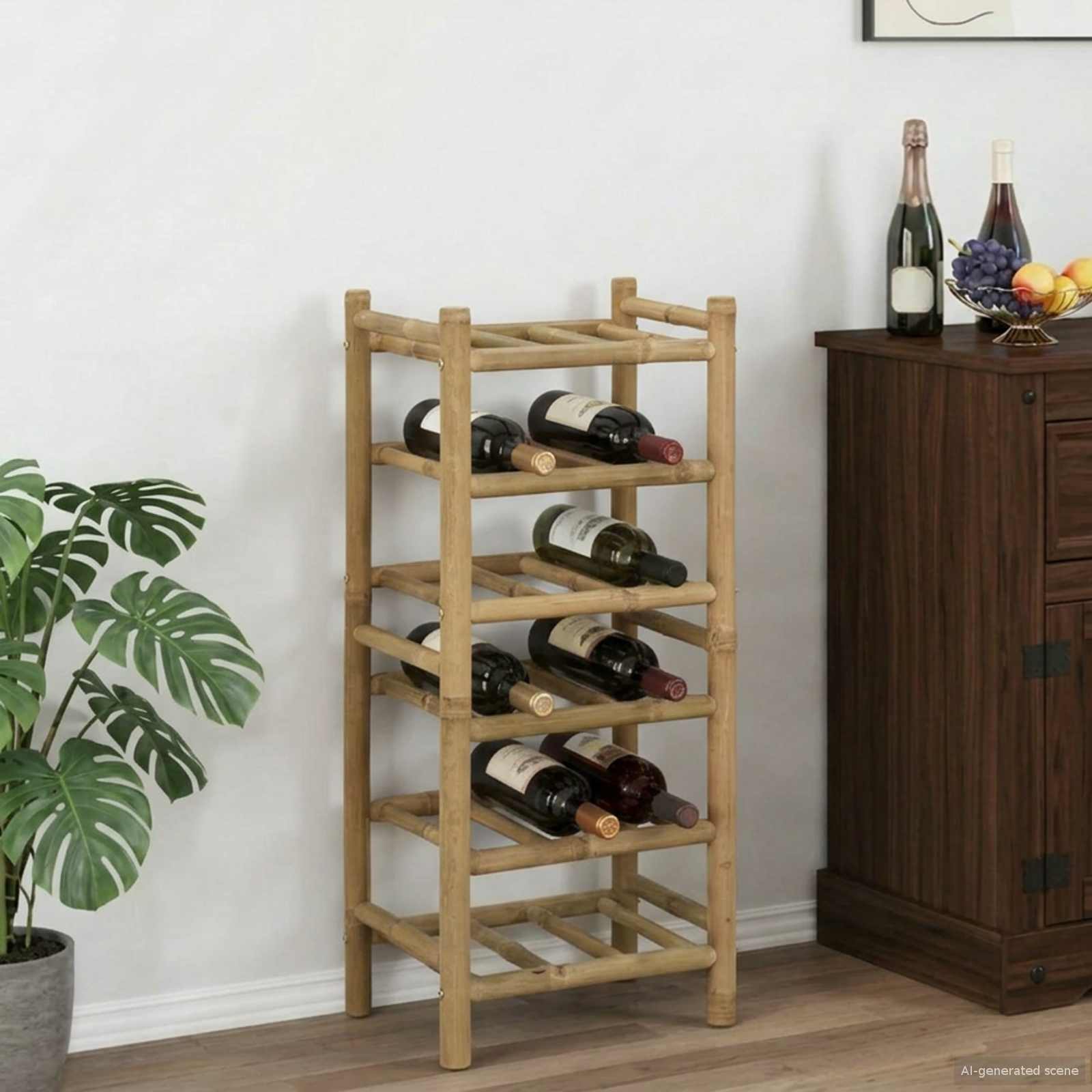 Ράφι Κρασιού Φυσικό 32,5 x 29,5 x 72 εκ. Μπαμπού - Pakobazaar