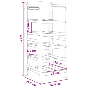 Ράφι Κρασιού Φυσικό 32,5 x 29,5 x 72 εκ. Μπαμπού - Pakobazaar