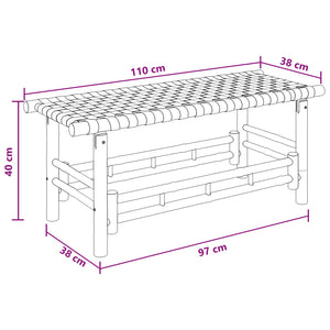 Παγκάκι κήπου Φυσικό 110 x 38 x 40 εκ Μπαμπού - Pakobazaar