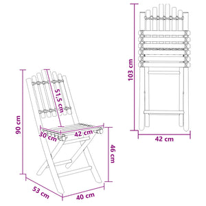 Καρέκλα Κήπου 4 pcs Φυσικό 42 x 53 x 90 εκ Μπαμπού - Pakobazaar