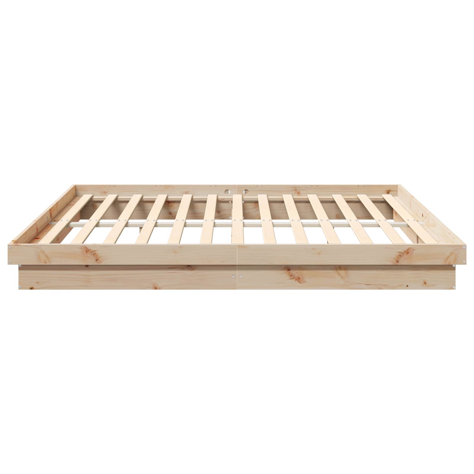 Σκελετός Κρεβατιού Φυσικό 200 x 200 cm Στερεά ξυλεία πεύκου - Pakobazaar