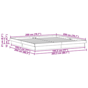 Σκελετός Κρεβατιού Λευκό 200 x 200 cm Στερεά ξυλεία πεύκου