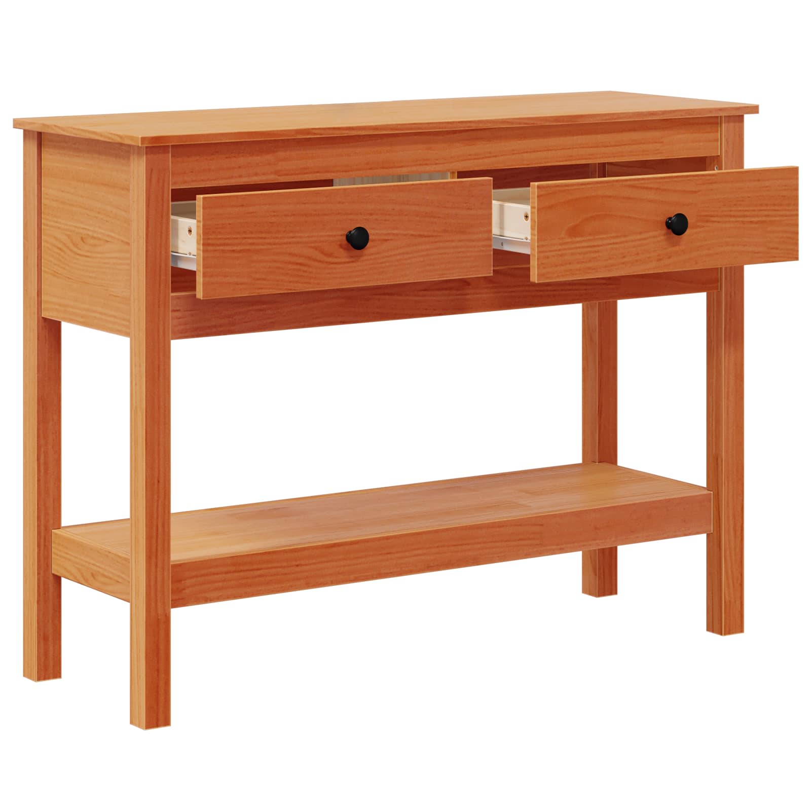 Τραπέζι κονσόλας με συρτάρι Κερωτό καφέ 100 x 35 x 75 εκ.