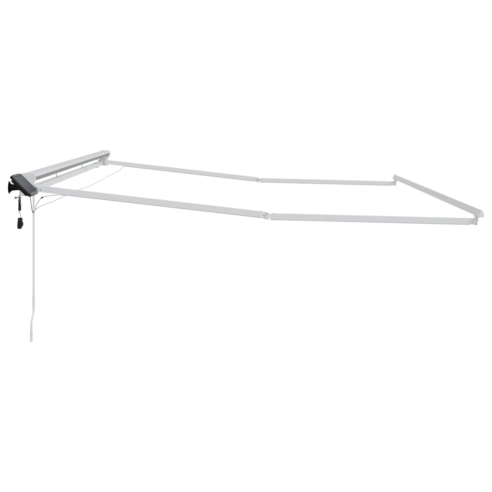 Χειροκίνητο πλαίσιο τέντας με LED Λευκός 4,5 x 3,5 μ Αλουμίνιο - Pakobazaar