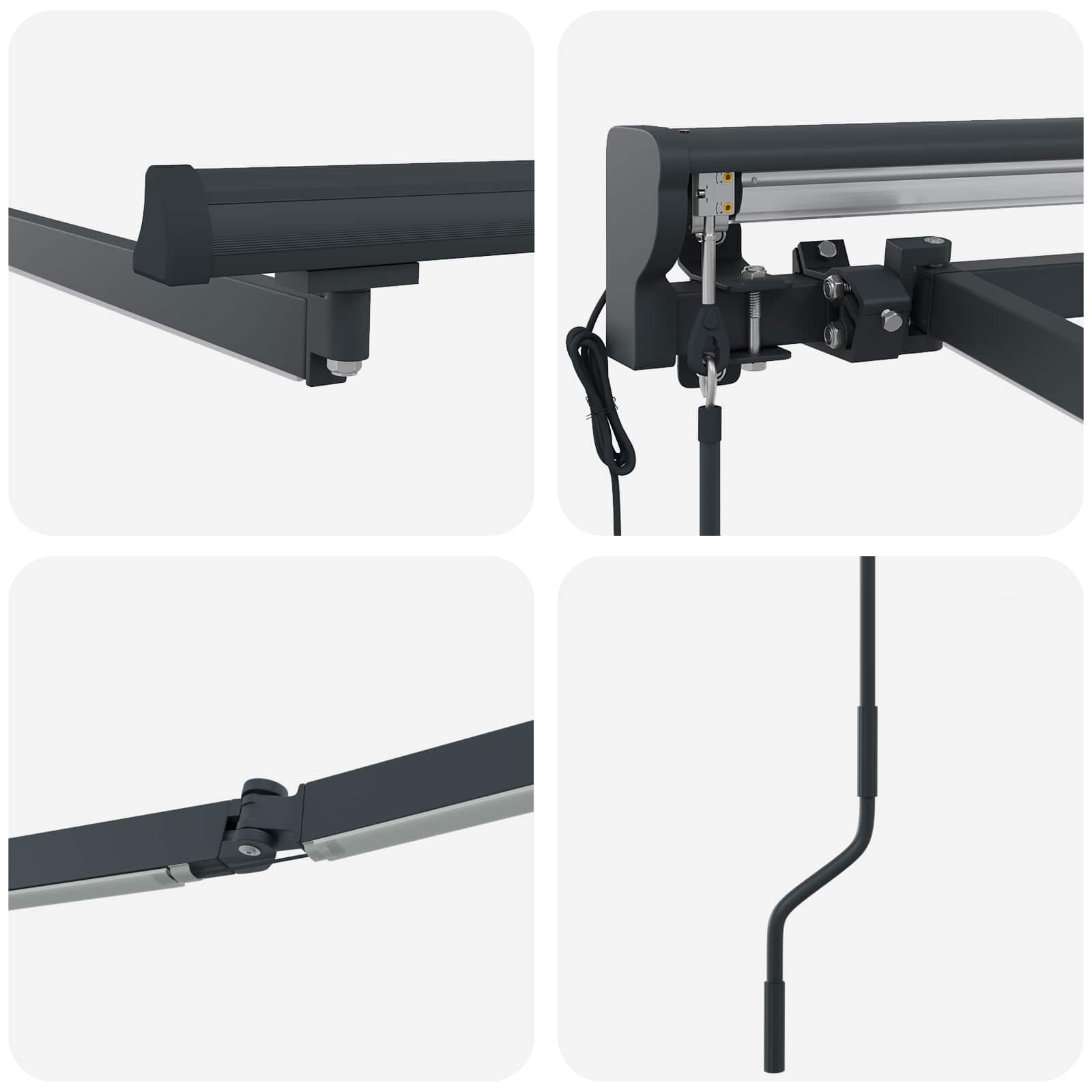 Ηλεκτρικό πλαίσιο τέντας με LED Ανθρακί 3,5 x 2,5 μ Αλουμίνιο - Pakobazaar