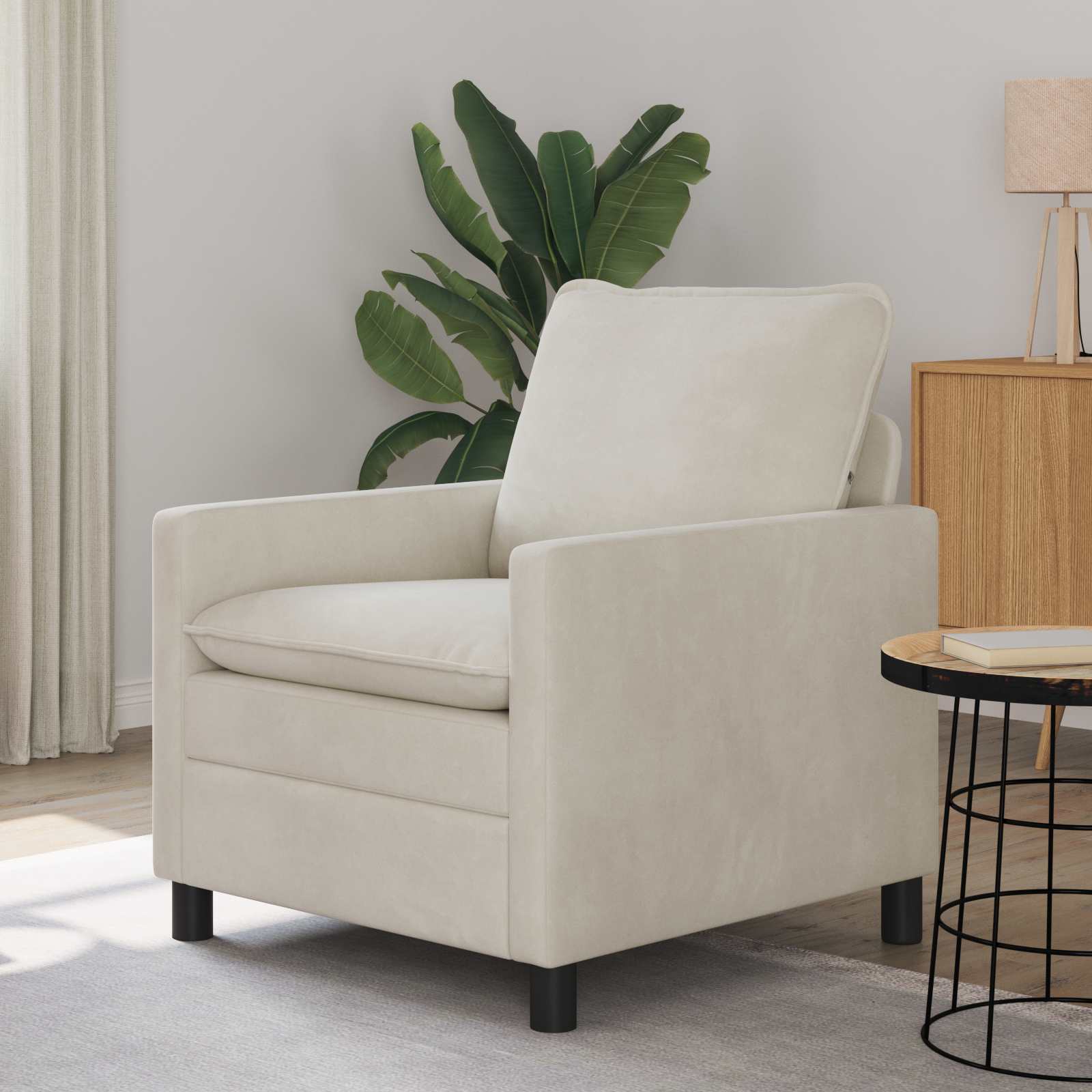 Καναπές Κρεμ 76 x 81 x 87,5 εκ Βελούδο - Pakobazaar