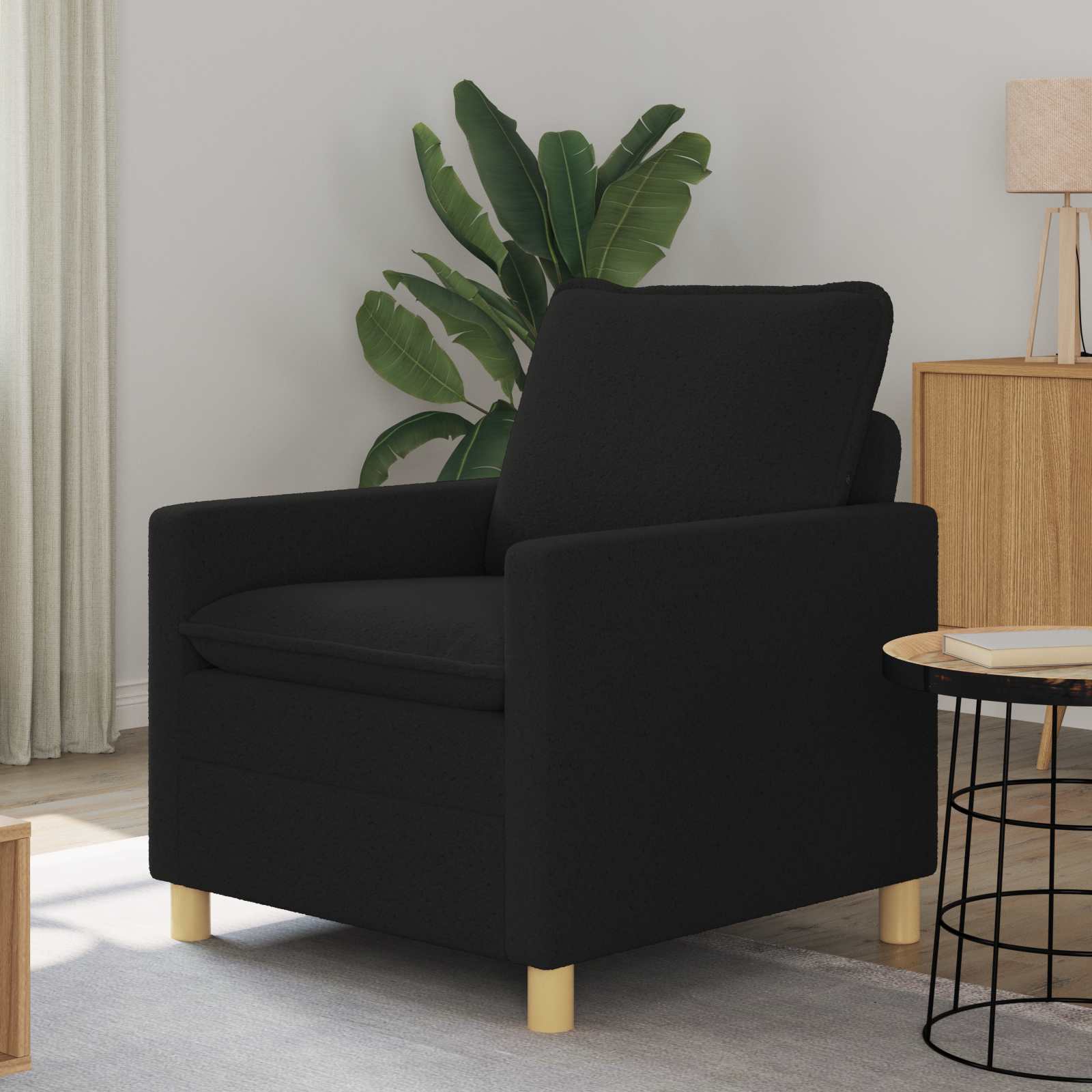 Καναπές Μαύρο 76 x 81 x 87,5 εκ Ύφασμα - Pakobazaar