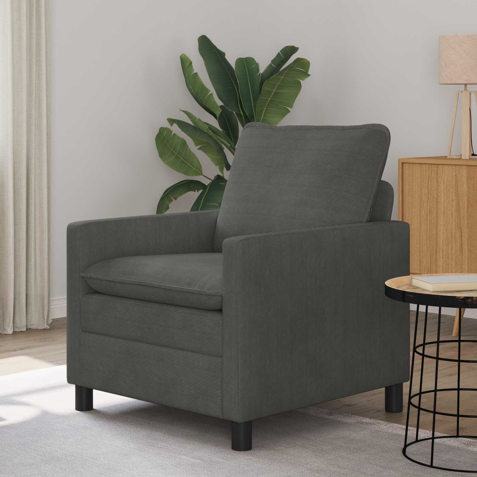 Καναπές Σκούρο Γκρι 76 x 81 x 87,5 εκ Ύφασμα - Pakobazaar