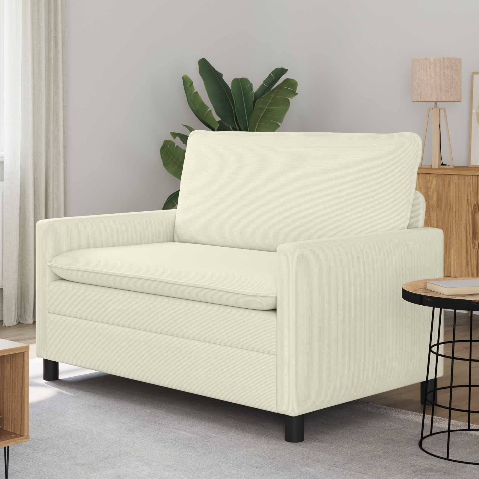 Καναπές Κρεμ 126 x 81 x 87,5 εκ Ύφασμα - Pakobazaar