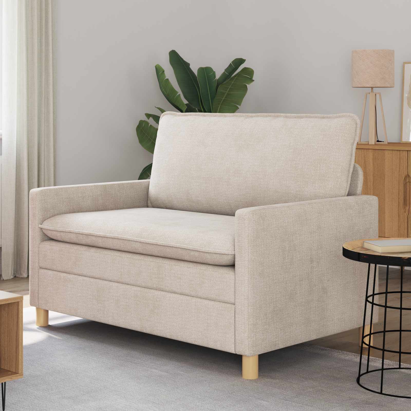 Καναπές Κρεμ 126 x 81 x 87,5 εκ Πολυεστέρας - Pakobazaar