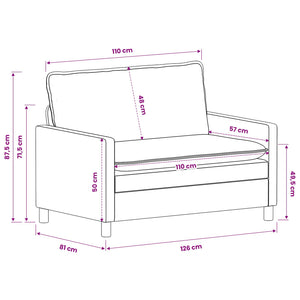 Καναπές Μαύρο 126 x 81 x 87,5 εκ Πολυεστέρας - Pakobazaar