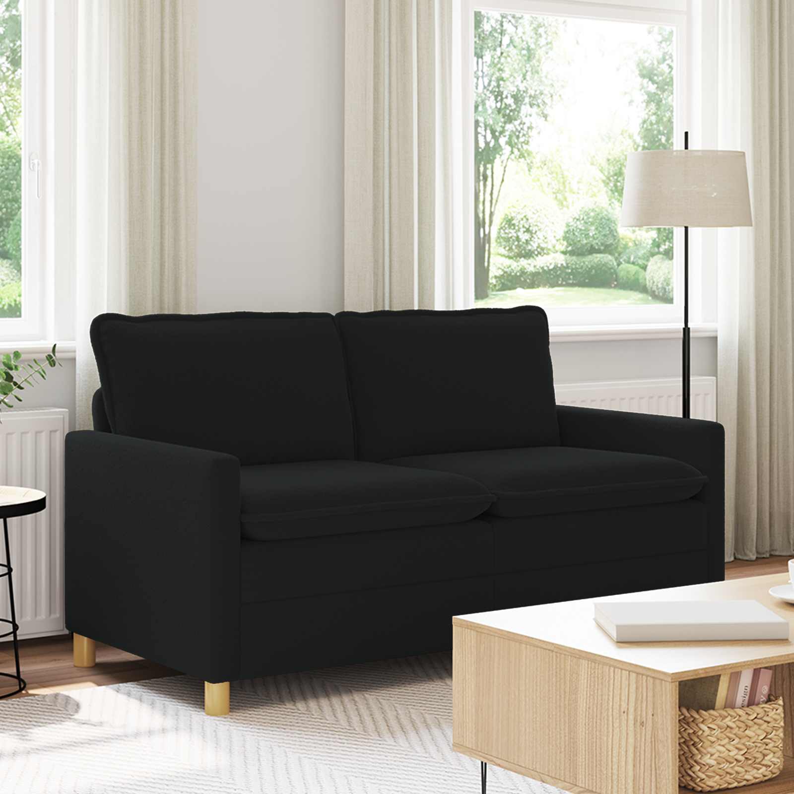 Καναπές Μαύρο 156 x 81 x 87,5 εκ Ύφασμα - Pakobazaar