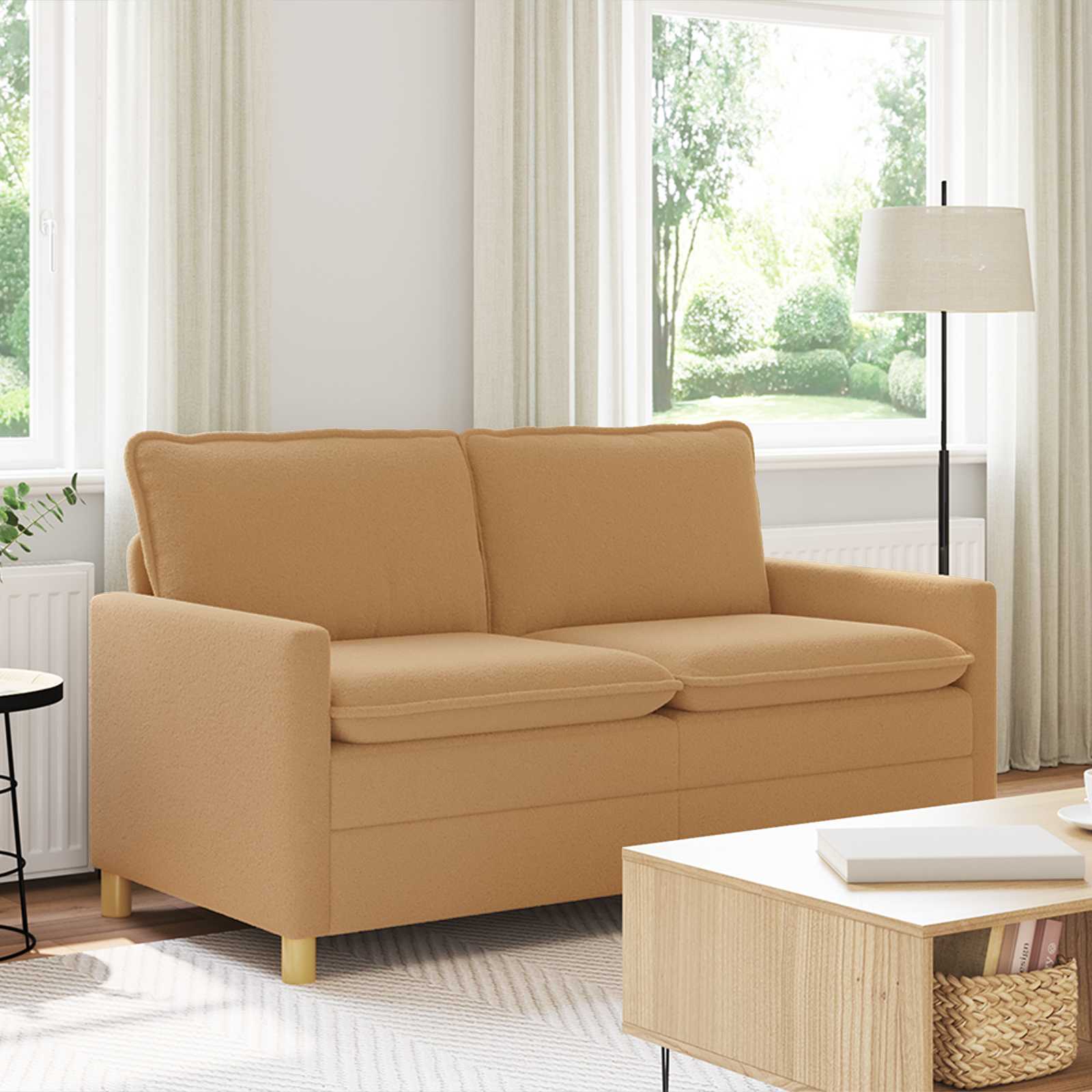 Καναπές Μπεζ 156 x 81 x 87,5 εκ Ύφασμα - Pakobazaar
