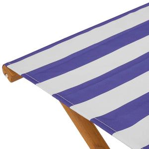 Καρέκλα Ακτίνας 2 pcs Στερεό Ξύλο Ευκαλύπτου Μπλε και άσπρο - Pakobazaar