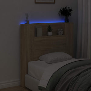 Κεφαλάρι αποθήκευσης με LED Sonoma Δρυς Επεξεργασμένο Ξύλο
