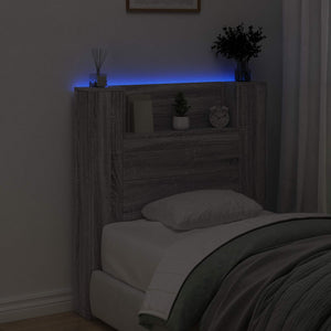 Κεφαλάρι αποθήκευσης με LED Γκρι Sonoma Επεξεργασμένο Ξύλο