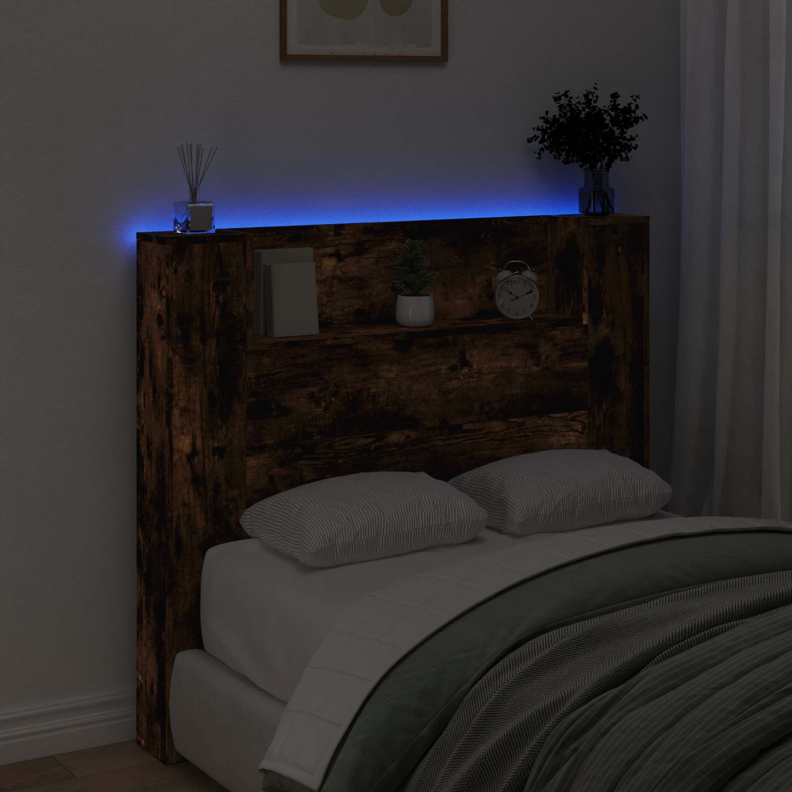 Κεφαλάρι Καπνιστό Δρύς 120 x 16,5 x 103,5 cm Επεξεργασμένο ξύλο