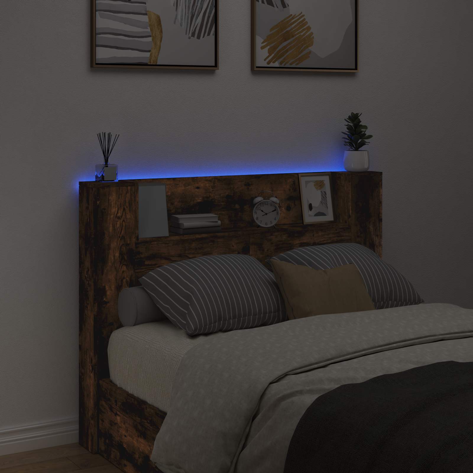 Κεφαλάρι Καπνιστό Δρύς 140 x 16,5 x 103,5 cm Επεξεργασμένο ξύλο