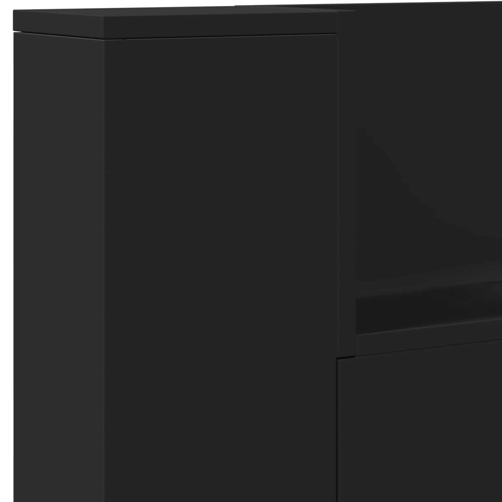 Κεφαλάρι με ράφι Μαύρο 140 x 16,5 x 103,5 cm Επεξεργασμένο ξύλο